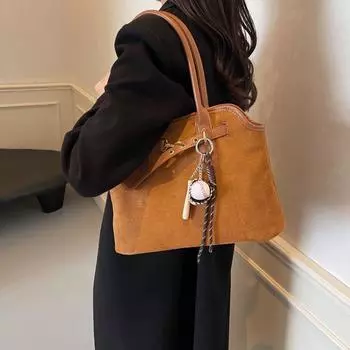 Сумка Commuter большой вместимости женская новинка 2024 года осень-зима ретро сумка через плечо модная портативная сумка-тоут