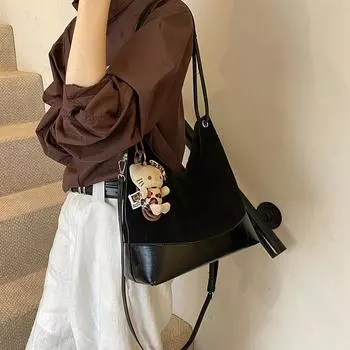 Сумка Commuter в стиле ретро, вместительная, женская, новинка 2024 года, осенне-зимняя, универсальная, сумка-мессенджер, сумка-ведро через плечо