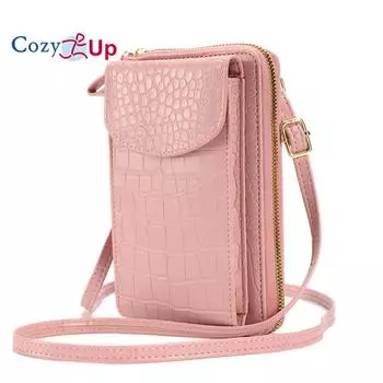 Сумка Cozy Up для мобильного телефона, женская вертикальная кожаная маленькая квадратная сумка, дорожная сумка через плечо на одно плечо чёрный