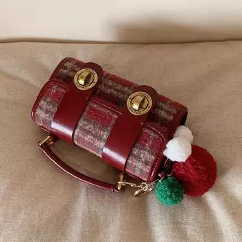 Сумка цвета маджента-берри женская осенне-зимняя сумка-кембридж, клетчатая свадебная сумка на одно плечо, сумка через плечо