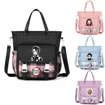 Сумка Demon Slayer, сумка через плечо для девочек-подростков, школьная сумка для мужчин и женщин, дорожная сумка для отдыха, рюкзак