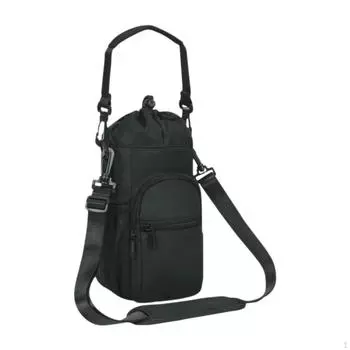 Сумка-держатель для бутылки с водой, с карманом для телефона, ручкой и ремнем для тачки чёрный