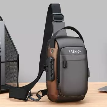 Сумка Diagonal, мужская усовершенствованная нагрудная сумка, водонепроницаемый рюкзак на плечо, портативный чехол для мобильного телефона, паспорта 14X10X24CM чёрный