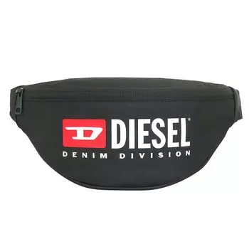 Сумка DIESEL X09554 P5480 Черная поясная сумка RINKE из полиэстера и джинсовой ткани с логотипом Division [Diesel] (Рюкзак) Мужские Женские [Бренд] [Товар]