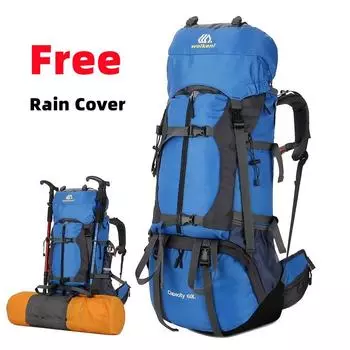 Сумка для альпинизма 60 л, мужской большой походный рюкзак, водонепроницаемый дорожный рюкзак, женский рюкзак для кемпинга, сумки на плечо для альпинизма чёрный