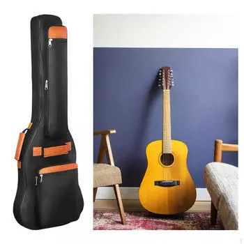 Сумка для электробас-гитары, рюкзак с регулируемым ремнем и водонепроницаемой сумкой с большими карманами Guitar