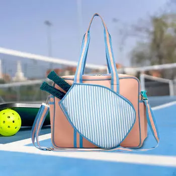 Сумка для бадминтона Pickleball Bag, легкая, вместительная, многоцелевая, профессиональная, Pickle Pink and Blue