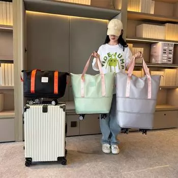 Сумка для багажа из ткани Оксфорд, большая вместительная расширяемая универсальная дорожная сумка на колесах, сумка для ежедневных покупок
