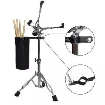 Сумка для барабанных палочек, сумка для барабанных палочек, черный цилиндрический держатель для барабанных палочек, ткань Оксфорд, аксессуары для ударных барабанов чёрный