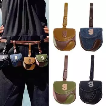 Сумка для бейсбольных наушников из искусственной кожи, водонепроницаемая, портативная, держатель для беспроводных наушников с монетами и ключами коричневый