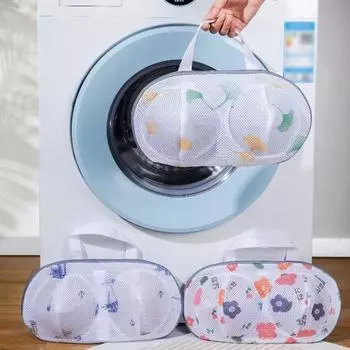 Сумка для белья с ручкой, застежкой-молнией, с принтом, видимым нижним бельем, сумка для стирки одежды в стиральной машине