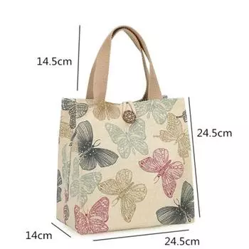 Сумка для бенто Ins, холщовая сумка-тоут для офисных работников Out Day с рисовой сумкой для мамочек