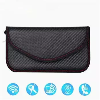 Сумка для блокировки сигнала, сумка Фарадея, защитный чехол для телефона, чехол-кошелек, защита конфиденциальности, автомобильный ключ чёрный