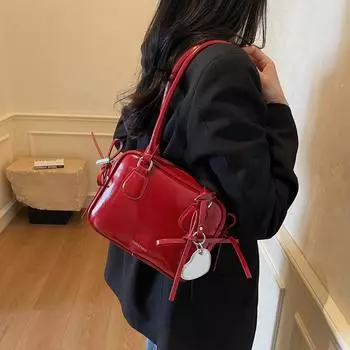 Сумка для боулинга Niche Bow, женская модная универсальная сумка подмышкой, большая вместимость, сумка для работы и дальних поездок красный