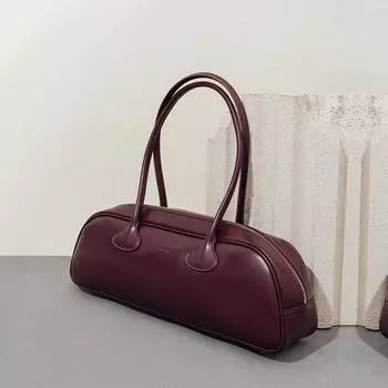 Сумка для боулинга Niche Retro, универсальная кожаная сумка на одно плечо подмышкой, вместительная сумка-багет белый