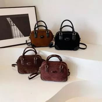 Сумка для боулинга в стиле ретро, матовая, женская, новый осенний стиль, простая повседневная сумка через плечо, высококачественная сумка через плечо