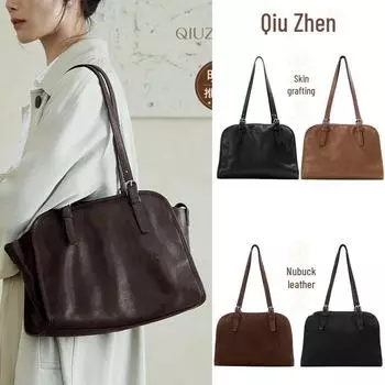 Сумка для боулинга Yuanbao из натуральной коровьей кожи растительного дубления: Женская кожаная сумка-мессенджер в стиле ретро большой вместимости