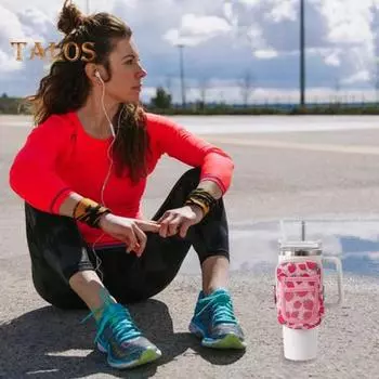 Сумка для бутылки с водой для спортзала, неопреновый рукав с противоскользящим ремешком, карман для телефона, отделение на молнии, стакан, аксессуар для пеших прогулок, бега, занятий спортом белый