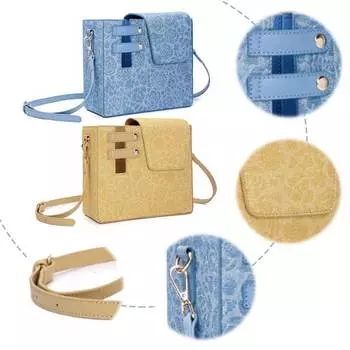 Сумка для бутылки с водой для женщин, портативная, из искусственной кожи, регулируемый ремень для работы и путешествий Blue