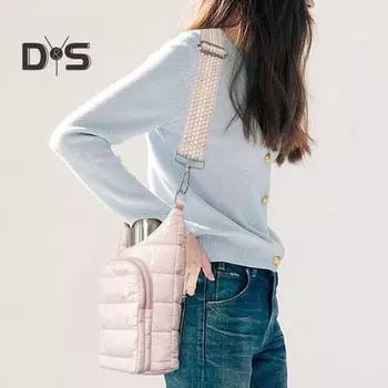 Сумка для бутылки с водой из хлопка с регулируемым ремешком, двумя карманами на молнии, водонепроницаемая, для походов и путешествий, держатель для питьевой бутылки, сумка для хранения флуоресцентный зеленый