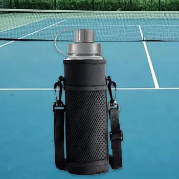 Сумка для бутылки с водой с регулируемой ручкой для приключений на свежем воздухе чёрный