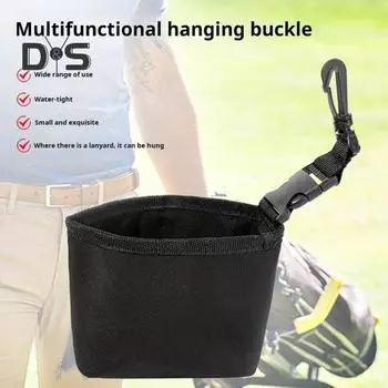 Сумка для чистки клюшек для гольфа Портативная мойка клюшек для гольфа с зажимами Водонепроницаемый легкий очиститель для гольф-инвентаря для любителей гольфа чёрный