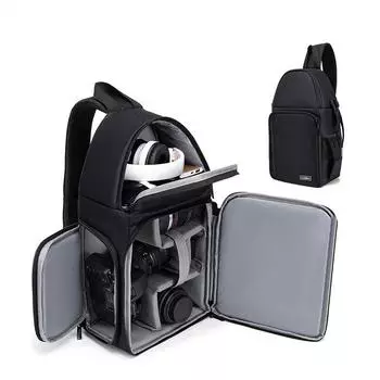 Сумка для цифровой беззеркальной камеры, водонепроницаемая и многофункциональная сумка для фотоаппарата Oblique Cross, дышащая сумка для цифровой зеркальной камеры чёрный