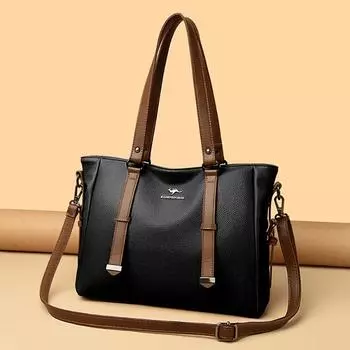 Сумка для дамы среднего возраста Атмосферная сумка через плечо Женская сумка Сумка на плечо чёрный