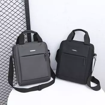 Сумка для деловых поездок, мужская, большая вместительная сумка через плечо из ткани Оксфорд серый