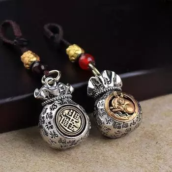 Сумка для денег, Ежедневная удача, Автомобильный брелок, Подвеска, Мужская и женская сумка на удачу, Подвеска с двенадцатью знаками зодиака