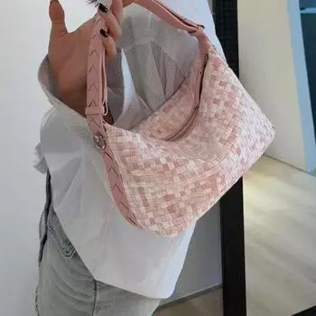 Сумка для девочек из тканого денима ручной работы 2025 года, ранняя новинка, женская сумка через плечо, ланч-бокс, женская сумка 28x10x16cm синий