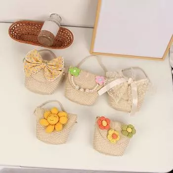 Сумка для девочек, плетеные сумки, детская сумка через плечо, милая и универсальная, с бантом и цветочным украшением, детская сумка