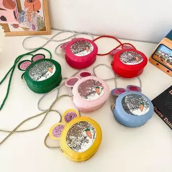 Сумка для девочек Quicksand Princess сумка для мелочей детская сумка с пайетками милый кролик детская сумка через плечо розы красного