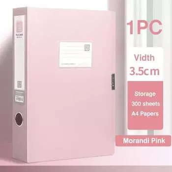 Сумка для документов большой вместимости, утолщенная папка, простая коробка для архива, подарок для студента Morandi Pink