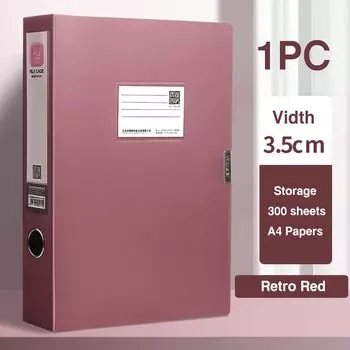 Сумка для документов большой вместимости, утолщенная папка, простая коробка для архива, подарок для студента Retro Red