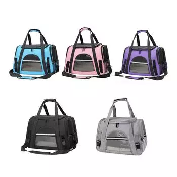 Сумка для домашних животных, переноска для домашних животных, портативная сумка для кошек и собак, дышащая сумка для переноски автомобиля для домашних животных для путешествий и активного отдыха чёрный