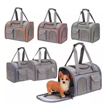 Сумка для домашних животных, складная застежка-молния, устойчивый к царапинам рюкзак-переноска для домашних животных, уличная сумка для улицы зелёный