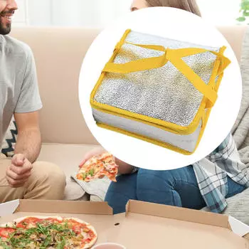 Сумка для доставки пиццы, термосумка для хранения продуктов, переноска для продуктов Yellow 23x23x10cm