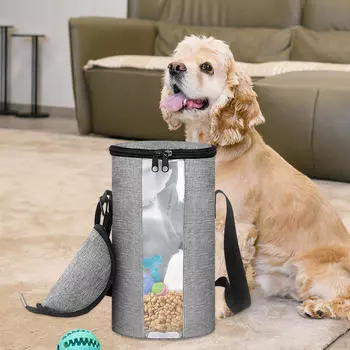 Сумка для дрессировки собак, сумка для лакомств, с плечевым ремнем, водонепроницаемая, с боковой частью для еды