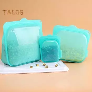 Сумка для еды, силиконовая сумка для хранения продуктов, видимая, долговечная, для холодильника, сумка для хранения фруктовых сэндвичей, кухонные гаджеты L белый