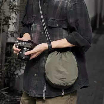 Сумка для фотокамеры Сумка для хранения объектива камеры SLR Сумка на лямке для гор Повседневная сумка через плечо Сумка через плечо темно-зеленого