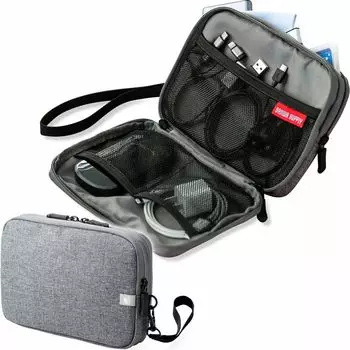 Сумка для гаджетов Sanwa Direct, тонкая, для путешествий, для деловых поездок, удобная, для хранения вещей, размер M, серая, 200-BAGIN013GY