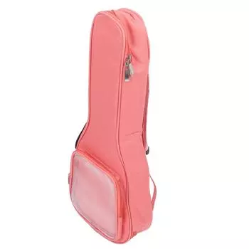 Сумка для гитары 23 дюйма Сумка для хранения укулеле Сумка для переноски Рюкзак для инструмента из ткани Оксфорд с прозрачным розовый