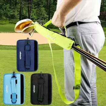 Сумка для гольф-клуба с регулируемым плечевым ремнем. Износостойкая легкая дорожная сумка. Держатель для футболки для гольфа. Спортивные аксессуары. чёрный
