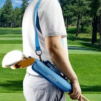 Сумка для гольф-клуба с регулируемым плечевым ремнем. Износостойкая легкая дорожная сумка. Держатель для футболки для гольфа. Спортивные аксессуары. чёрный