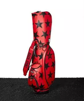 Сумка для гольфа BACK STAR PU Tour, сумка для гольфа Backspin из синтетической кожи, узор Star 9, тип красный x черный, 47 дюймов, совместимый тип, стильный, кричащий, красный и черный