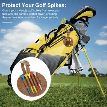 Сумка для гольфа из искусственной кожи, сумка для гольфа с 5 футлярами, чехол для переноски аксессуаров для гольфа, держатель-органайзер для футболок для мужчин светло-синий