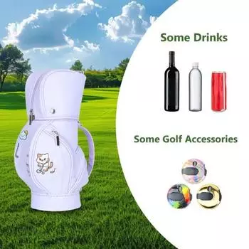 Сумка для гольфа из искусственной кожи для хранения мячей для гольфа на открытом воздухе для мини-гольфа небесно-голубой