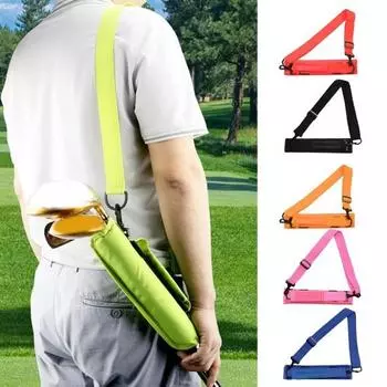 Сумка для гольфа, легкая сумка для переноски для мужчин, женщин, детей с мягкими плечевыми ремнями и боковыми карманами для путешествий, сумка для гольфа на тренировочном поле в воскресенье чёрный