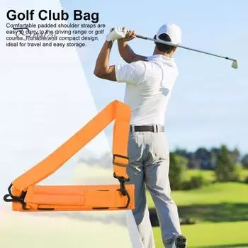 Сумка для гольфа, легкая сумка для переноски для мужчин, женщин, детей с мягкими плечевыми ремнями и боковыми карманами для путешествий, сумка для гольфа на тренировочном поле в воскресенье чёрный